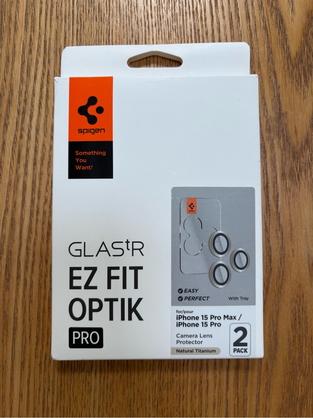 Spigen Camera Lenz Protector for iPhone 15 pro & 15 pro max in Natural Titanium